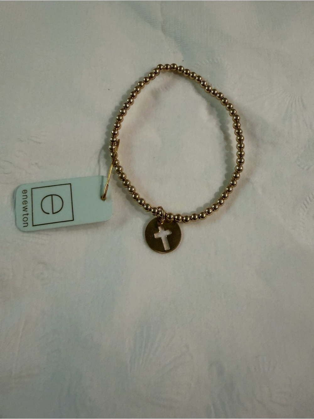 Enewton classic gold 3mm blessed dsc Gold Beaded Cross Charm Bracelet NWT